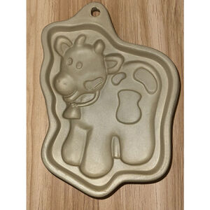 ACME Cookie Art Mold Cow Calf W/Bell Holstein Stoneware Farm Animal 93065 NEW